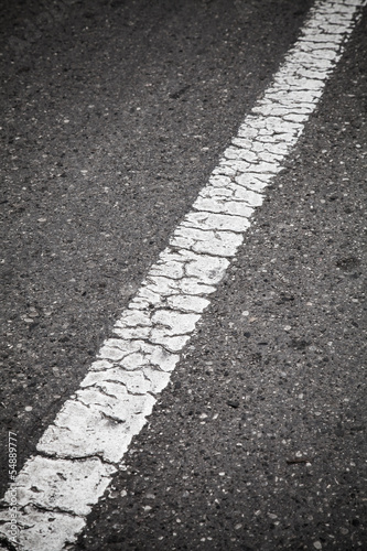 Wallpaper Mural Old white line perspective. Road marking Torontodigital.ca
