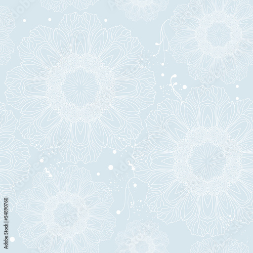 Winter snowflake seamless pattern