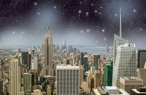 New York. Manhattan skyline at night
