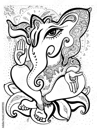 Ganesha Hand drawn illustration.