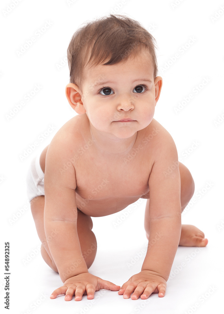 11 monthes baby isolated on a white background. 11 monthes baby isolated on a white background.