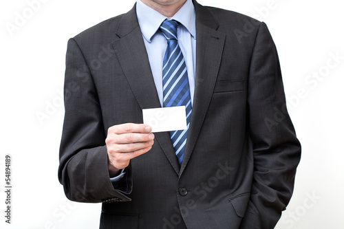 Businessman with card