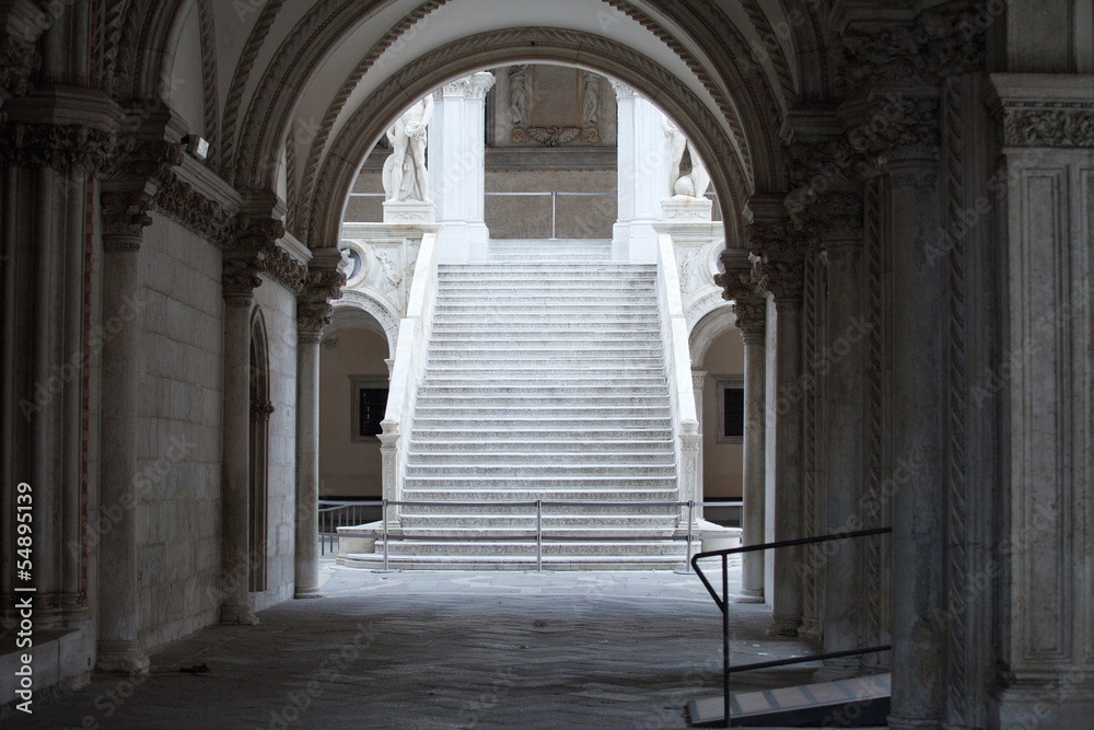 Venice - Marble stairway in the yard of Palazzo Ducale