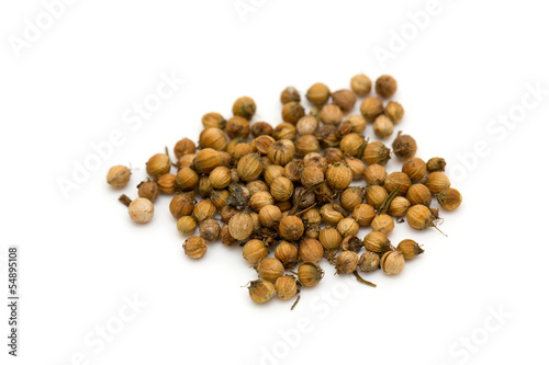 coriander seeds isolated on white