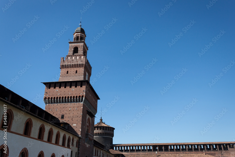 Main tower of Sforza Castle (Castello Sforzesco)