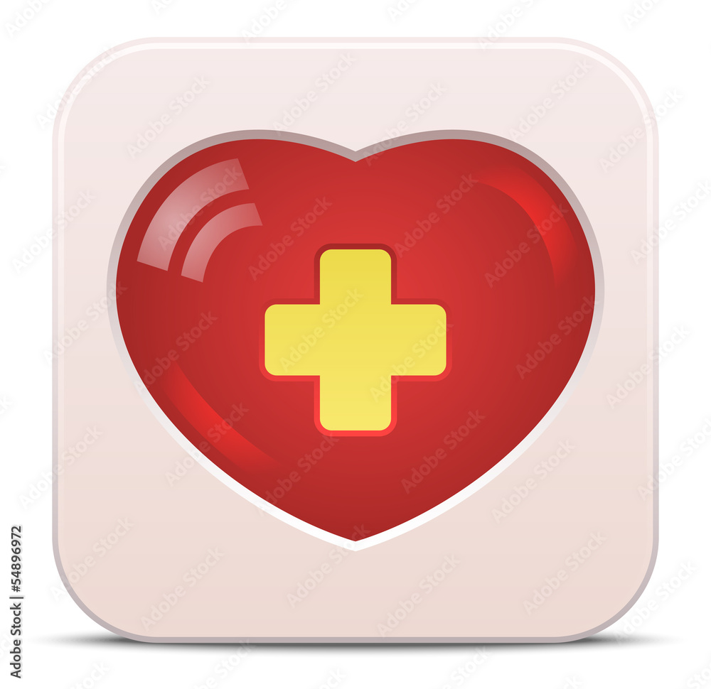 Vector medical icon with heart and cross Vector medical icon with heart and cross