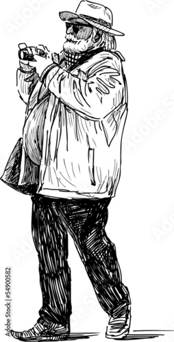 elderly tourist