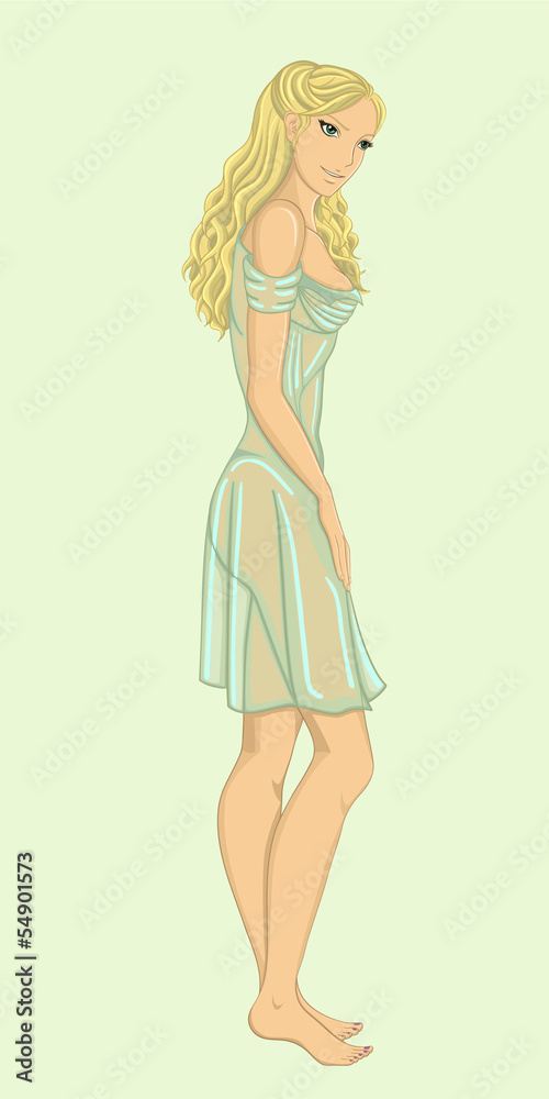 Romantic woman in a transparent nighty