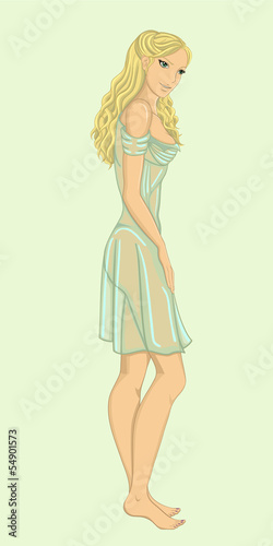 Romantic woman in a transparent nighty