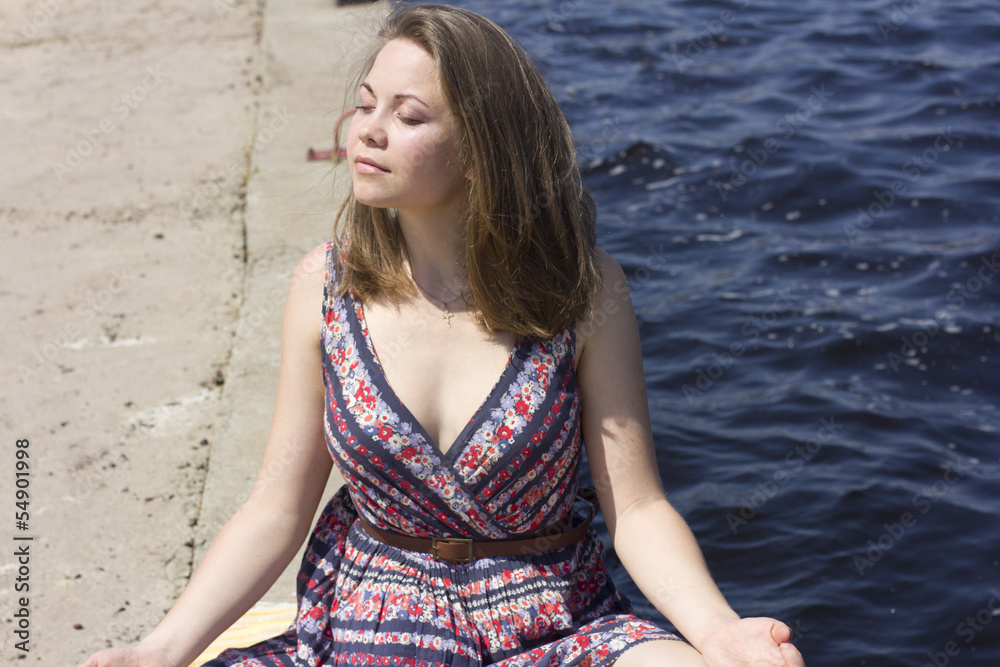 yong girl on the nature