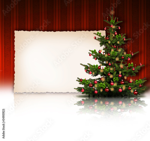 Weihnachtsbaum mit Karte