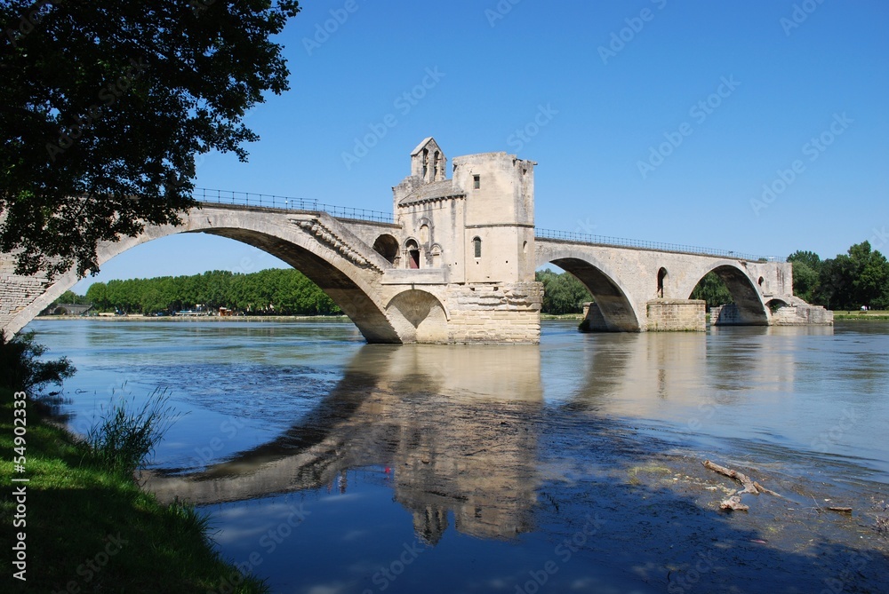 Saint Benezet bridge on Rhone river, Avignon, Provence, France Saint Benezet bridge on Rhone river, Avignon, Provence, France
