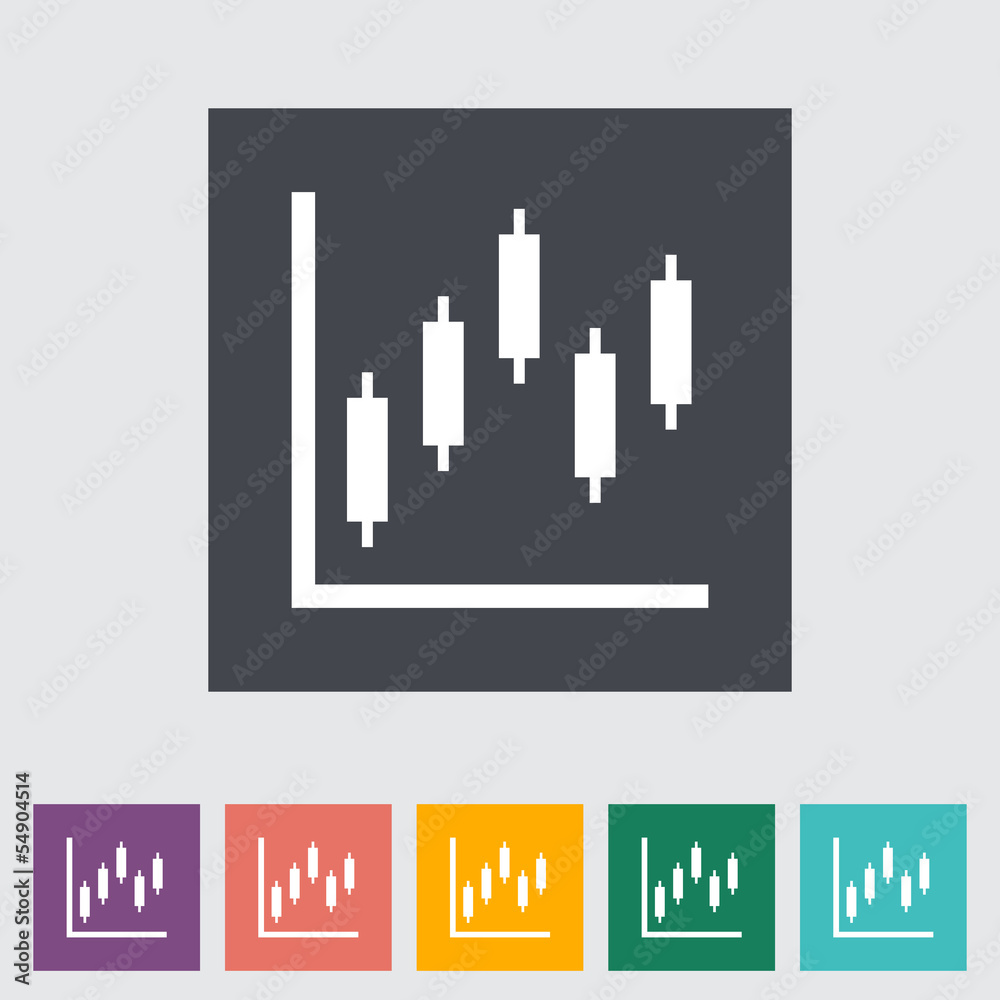 Fototapeta premium Graph flat single icon.