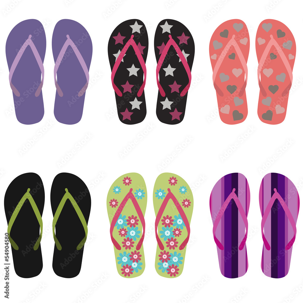 Fototapeta premium Flip flops set