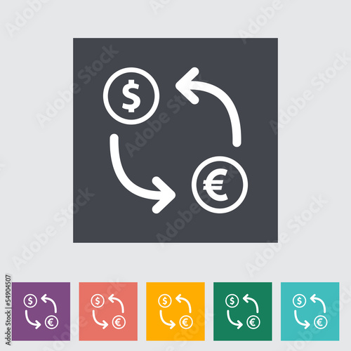 Currency exchange single flat icon.