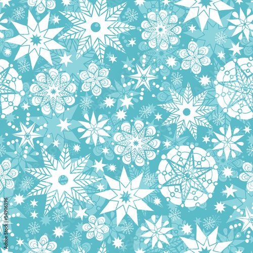 Vector Decorative Snowflake Frost Seamless Pattern Background