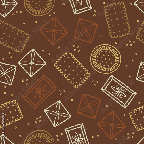 Seamless pattern with cookies