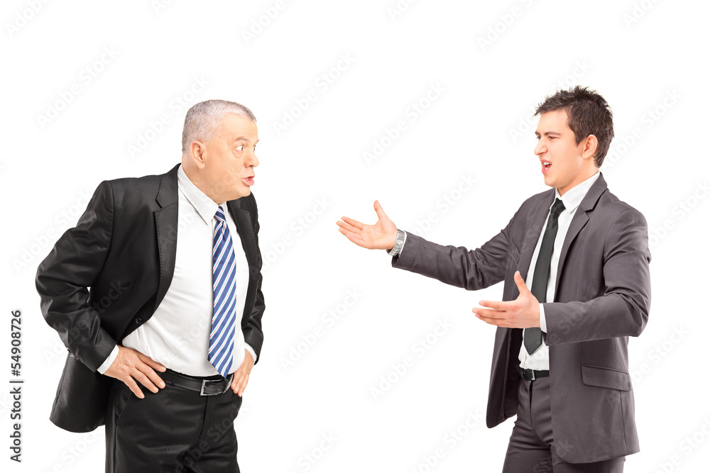 Two angry business colleagues during an argument Two angry business colleagues during an argument