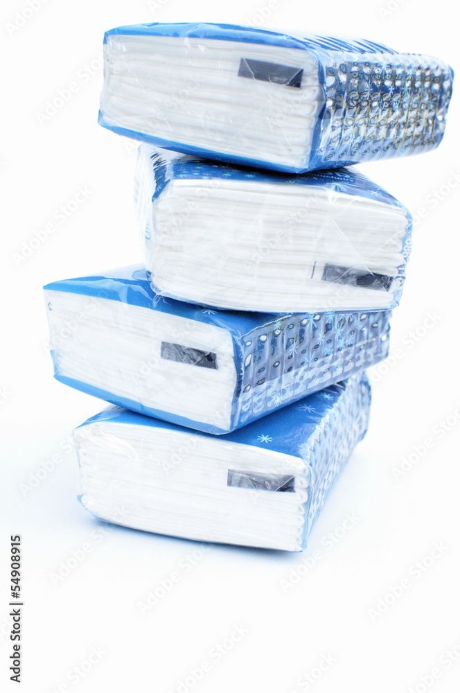 Paquets de mouchoirs en papier Stock Photo