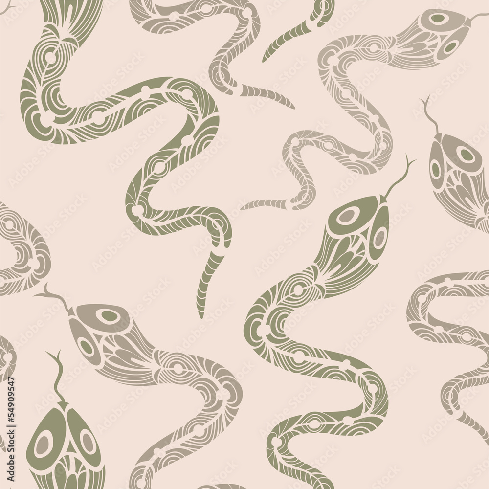 Obraz premium Seamless pattern with snakes