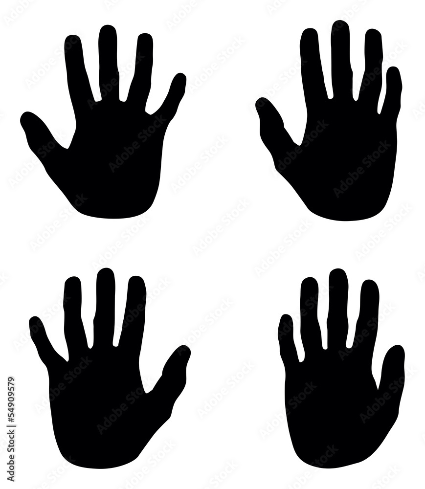 a set of black abstract hand silhouettes a set of black abstract hand silhouettes