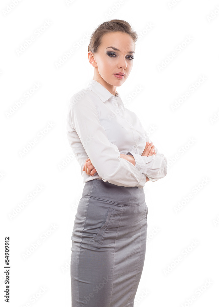 Confident Businesswoman On A White Background Confident Businesswoman On A White Background