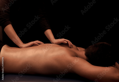 Man getting a back massage