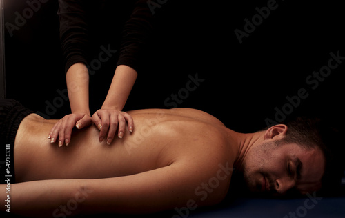 Man getting a back massage