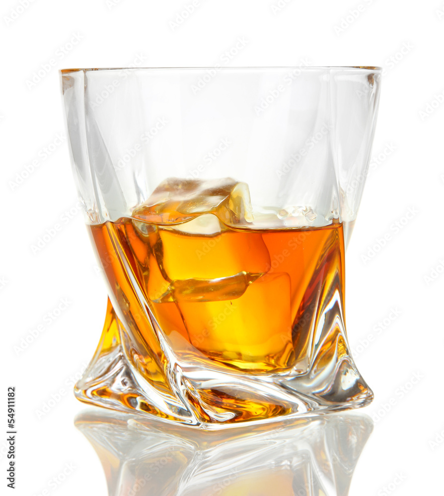 Glasses of whiskey, isolated on white Glasses of whiskey, isolated on white