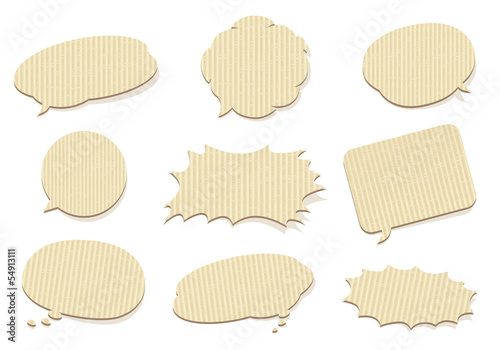 retro cardboard bubbles speech Vector