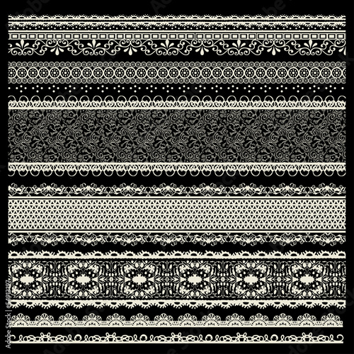 vector set of lace trims
