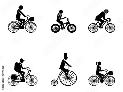 bike riders Silhouettes