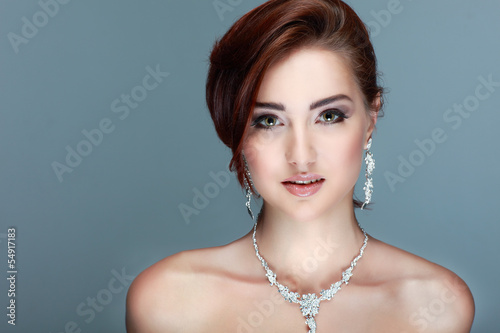 A portrait girl is in fashion style. Wedding decoration