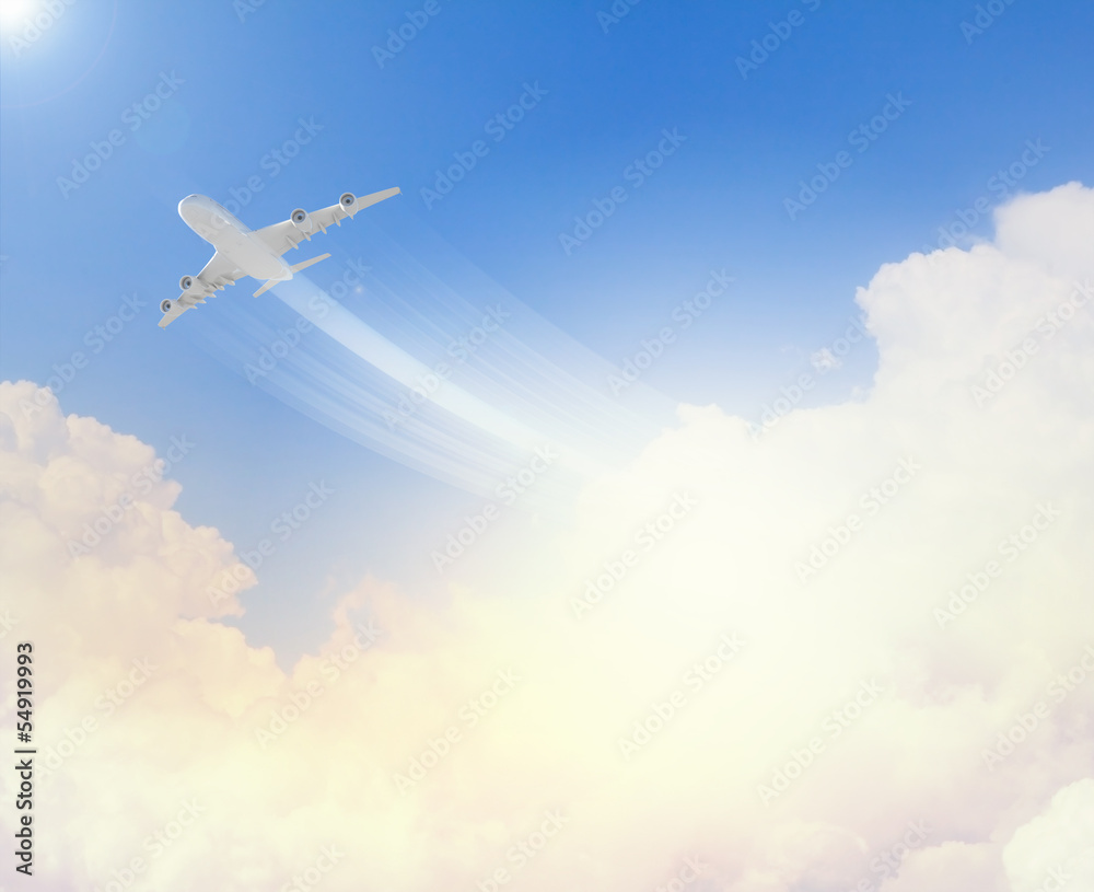 Image of airplane in sky Image of airplane in sky
