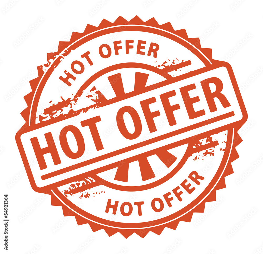 Stamp with the text Hot Offer written inside the stamp, vector Stamp with the text Hot Offer written inside the stamp, vector