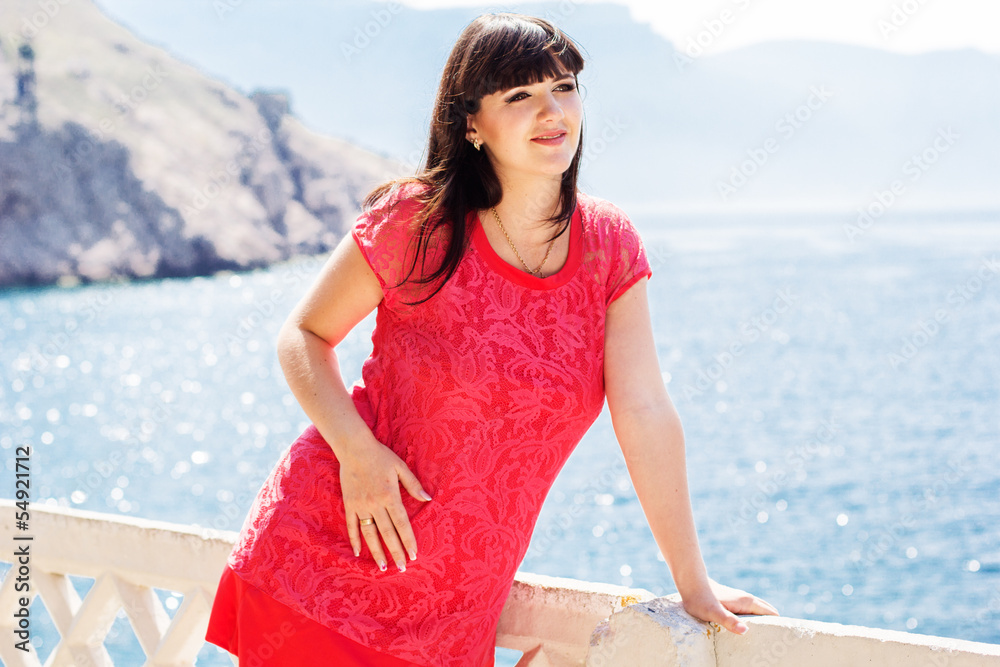 Beautiful pregnant woman on the beach Beautiful pregnant woman on the beach