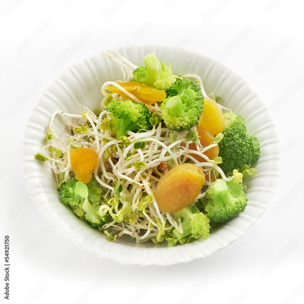 fresh healthy radish sprout salad with apricot and broccoli fresh healthy radish sprout salad with apricot and broccoli