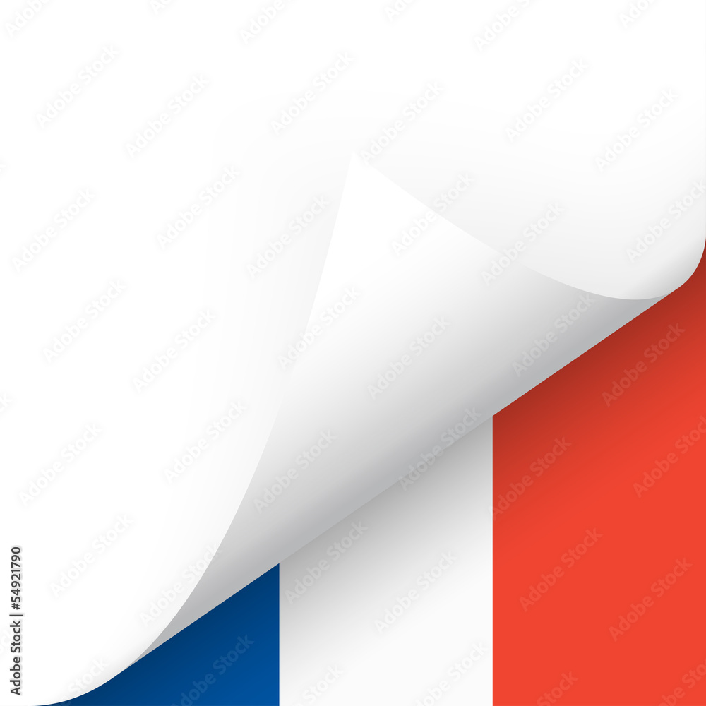 Papier - Ecke unten - Länderflagge Frankreich
