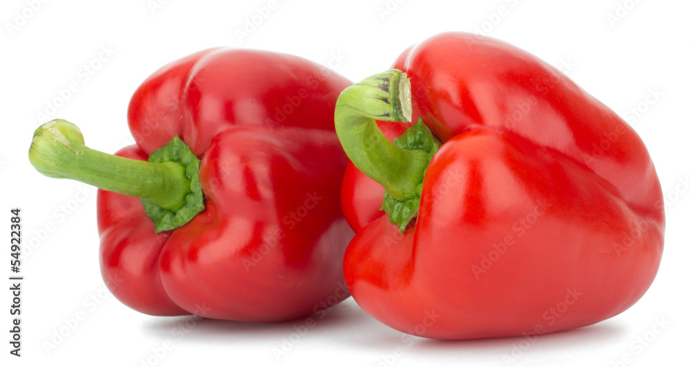 Red pepper isolated on white background closeup Red pepper isolated on white background closeup