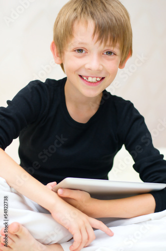 boy with tablet computer