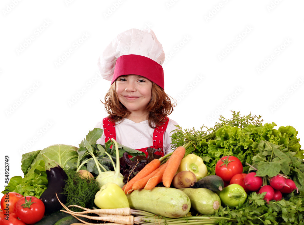 beautiful little girl cook with vegetables beautiful little girl cook with vegetables