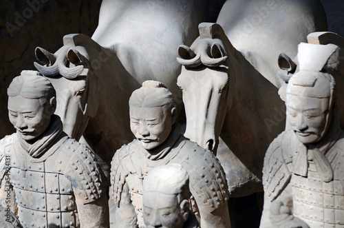 Terracotta Army inside the Qin Shi Huang Mausoleum in Xian,China photo