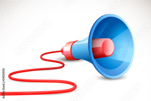 vector illustration of megaphone against white background