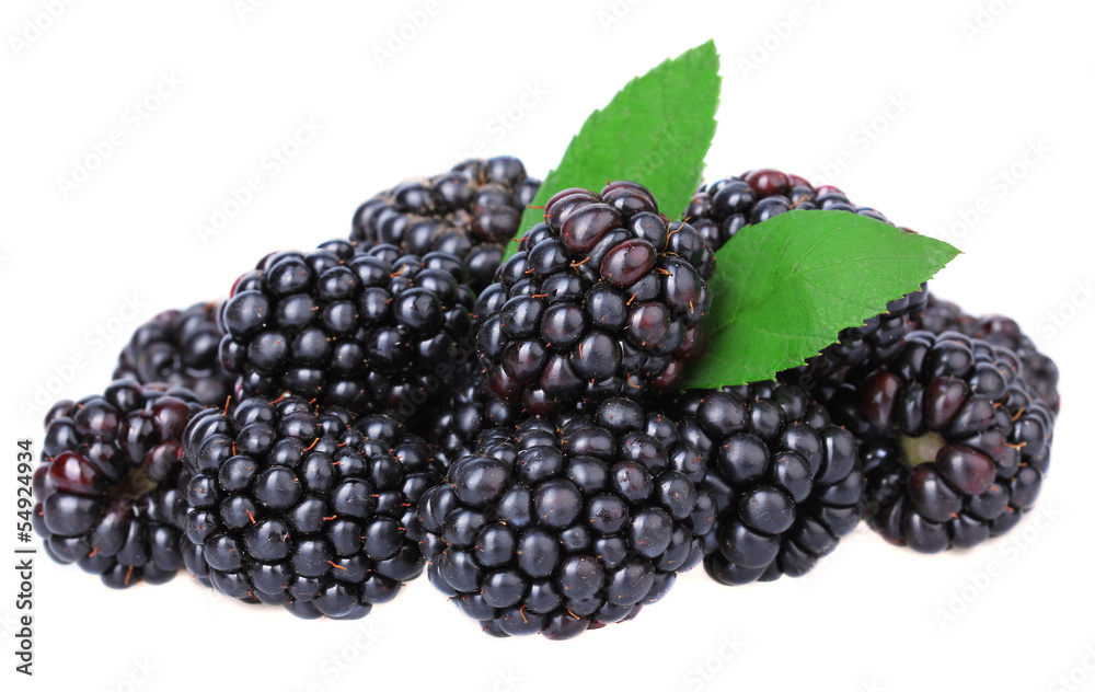 Sweet blackberries isolate on white Sweet blackberries isolate on white