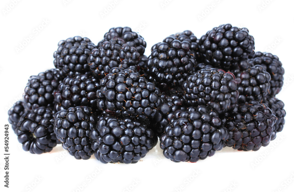 Sweet blackberries isolate on white Sweet blackberries isolate on white
