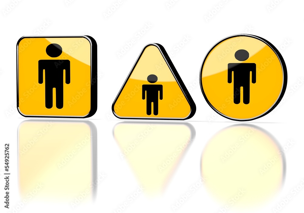 sexy woman symbol on three warning signs sexy woman symbol on three warning signs