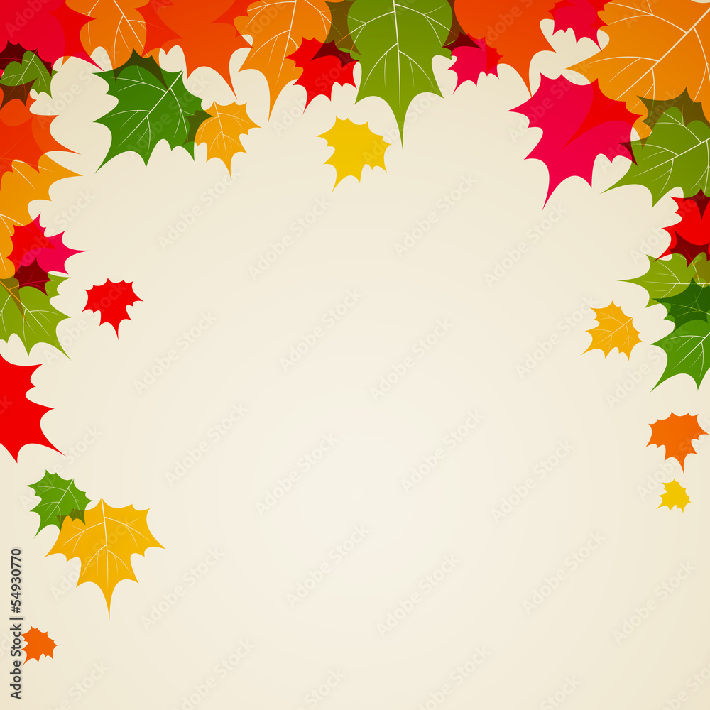 Vector Illustration of a Colorful Autumn Background