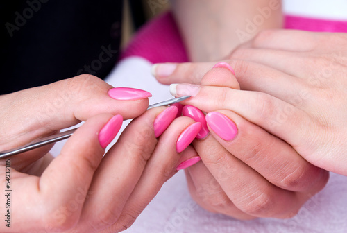 woman hand on manicure