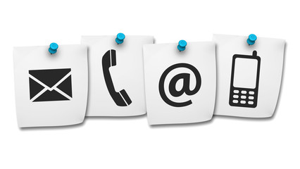 Web Contact Us Icons On Post It