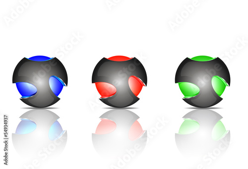 Fototapeta Naklejka Na Ścianę i Meble -  Abstract 3d sphere logos
